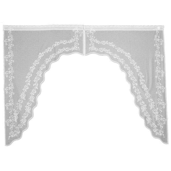 Micasa Heritage Lace  80 x 63 in. Sheer Divine Swag Pair; White MI900905